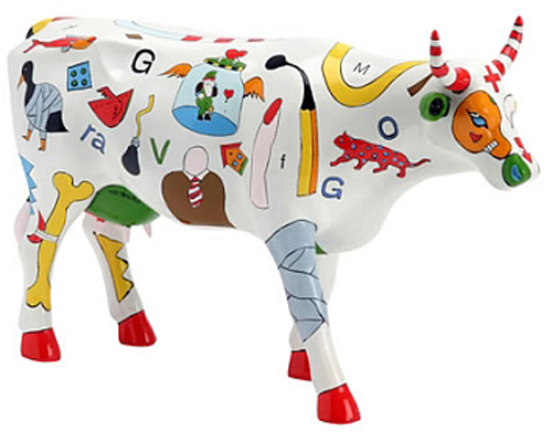 beschilderde koe